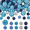 100Pcs 5 Colors Polymer Clay Pave Rhinestone Beads RB-OC0001-10A-1