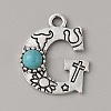 Alloy with Resin Imitation Synthetic Turquoise Pendants FIND-TAC0017-37G-1