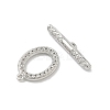 Oval Brass Micro Pave Clear Cubic Zirconia Toggle Clasps KK-G548-25P-2