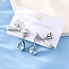 304 Stainless Steel Rhinestone Stud Earrings EJEW-Z098-09P-3