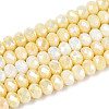 Anti-Tarnish Electroplate Rondelle Glass Beads Strands EGLA-T021-6mm-17-04-1