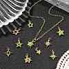 10Pcs 10 Styles Star Brass Micro Pave Clear Cubic Zirconia Charms KK-CJ0002-43-6