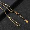304 Stainless Steel Rhinestone Link Ring Bracelets for Women BJEW-Z140-05G-2