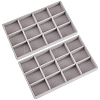 12 Grids Rectangle Wood Covered with Velvet Jewelry Trinket Display Trays AJEW-WH20054-062F-02-1