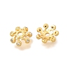 Brass Micro Pave Clear Cubic Zirconia Bead Caps KK-G600-19G-2