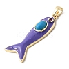 Synthetic Turquoise Pendants KK-Z137-19G-01-2