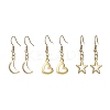 3 Pair 3 Style 304 Stainless Steel Dangle Earrings EJEW-JE05494-02-1
