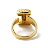 Letter Brass Micro Pave Clear Cubic Zirconia Open Cuff Ring for Women RJEW-N046-03I-G-3