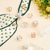 8Pcs 8 Style Butterfly Flower Heart Scarf Buckle Ring AJEW-WR0002-12-4