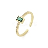 Brass Micro Pave Cubic Zirconia Cuff Rings RJEW-S400-16B-G-4