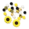 23Pcs Sunflower & Round Silicone Focal Beads SIL-L005-01D-2