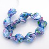 Pearlized Handmade Inner Flower Lampwork Twist Beads Strands X-LAMP-L024-04A-3