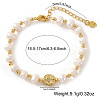 Elegant Roudelle Natural Freshwater Pearl & Brass Beaded Bracelets EN4357-5-1