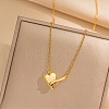 Heart 304 Stainless Steel Pendant Necklaces for Women LS-NJEW-D288-01G-1