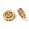 Flat Round Brass Micro Pave Clear Cubic Zirconia Beads KK-R224-13G-02-2