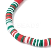 4Pcs Christmas Theme Handmade Polymer Clay Beads Stretch Bracelet Sets BJEW-JB12111-5