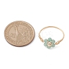 Flower Natural Gemstone Ring RJEW-JR00711-01-3