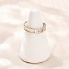 304 Stainless Steel Double Color Cuff Rings RJEW-S635-01GP-06-2
