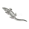 Alloy Rhinestones Alligator Brooches JEWB-S022-07A-3