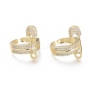 Brass Micro Pave Clear Cubic Zirconia Cuff Rings RJEW-O037-02G-1