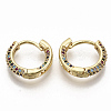 Brass Micro Pave Colorful Cubic Zirconia Hoop Earrings EJEW-S208-060-2