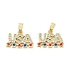 Brass Micro Pave Cubic Zirconia Pendants KK-H206-13G-1