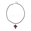 Transparent Electroplate Glass Pendant Necklaces NJEW-MZ00040-5