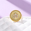 Brass Micro Pave Cubic Zirconia Cuff Rings RJEW-D323-05G-2