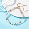 Natural Cultured Freshwater Pearl & Seed Beads Slider Bracelets for Women BJEW-JB13178-1