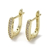 Brass Micro Pave Cubic Zirconia Arch Hoop Earring EJEW-C082-02B-G-1