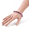 Natural Amethyst Column Beaded Stretch Bracelet BJEW-JB08596-04-3