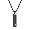 304 Stainless Steel Rectangle with Letter Pendant Box Chain Necklaces FS-WGD7C78-27-1