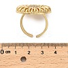 Sunflower Brass Micro Pave Clear Cubic Zirconia Cuff Finger Rings for Women RJEW-M098-02G-3
