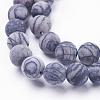 Natural Black Silk Stone/Netstone Beads Strands G-F520-57-8mm-3