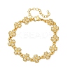 Brass Micro Pave Clear Cubic Zirconia Link Bracelets for Women BJEW-D342-04G-3