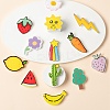 12Pcs 12 Style Acrylic Badges Brooch Pins JEWB-LS0001-12-4