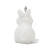 Animal Theme Flocky Opaque Resin Pendants RESI-H042-01P-04-3