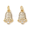 Christmas Brass Micro Pave Cubic Zirconia Charms KK-L255-18G-07-1