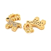 Christmas Theme Brass Clear Cubic Zirconia Pendants KK-N254-28G-2