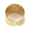 Ion Plating(IP) 304 Stainless Steel Enamel Oval Cuff Finger Rings RJEW-L107-080A-G-3