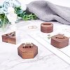 Fingerinspire 4 Pcs 4 Styles Black Walnut Ring Displays RDIS-FG0001-15-4