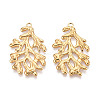 304 Stainless Steel Imitation Coral Pendants STAS-T069-41G-1