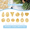 SUPERFINDINGS 24Pcs 12 Style Textured 201 Stainless Steel Pendants STAS-FH0001-98-2