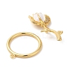 Brass Micro Pave Clear Cubic Zirconia Toggle Clasps KK-A227-20G-3