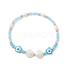 2Pcs Glass with ABS Imitation Pearl Acrylic Beaded Bracelets for Women BJEW-MZ00293-3