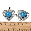 Synthetic BlueTurquoise Peach Love Heart Pendants G-G158-01F-3
