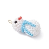 Glass Seed Beaded Snowman Pendants PALLOY-MZ01007-4