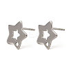 Star Shape 201 Stainless Steel Stud Earrings Findings STAS-Q251-07P-1