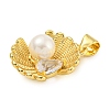 Rack Plating Brass Micro Pave Cubic Zirconia Pendants KK-Z063-02G-2