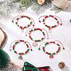 Christmas Theme Alloy Enamel Charm Bracelets BJEW-JB12411-1